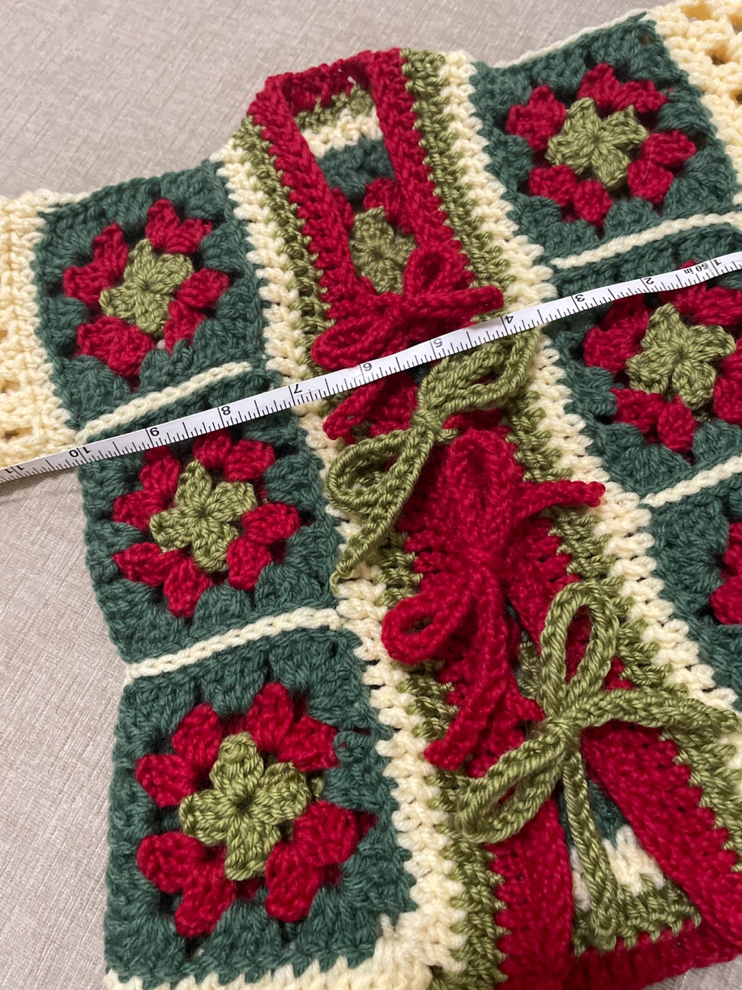 Handmade Crocheted Granny Square Baby Cardigan - photo 3
