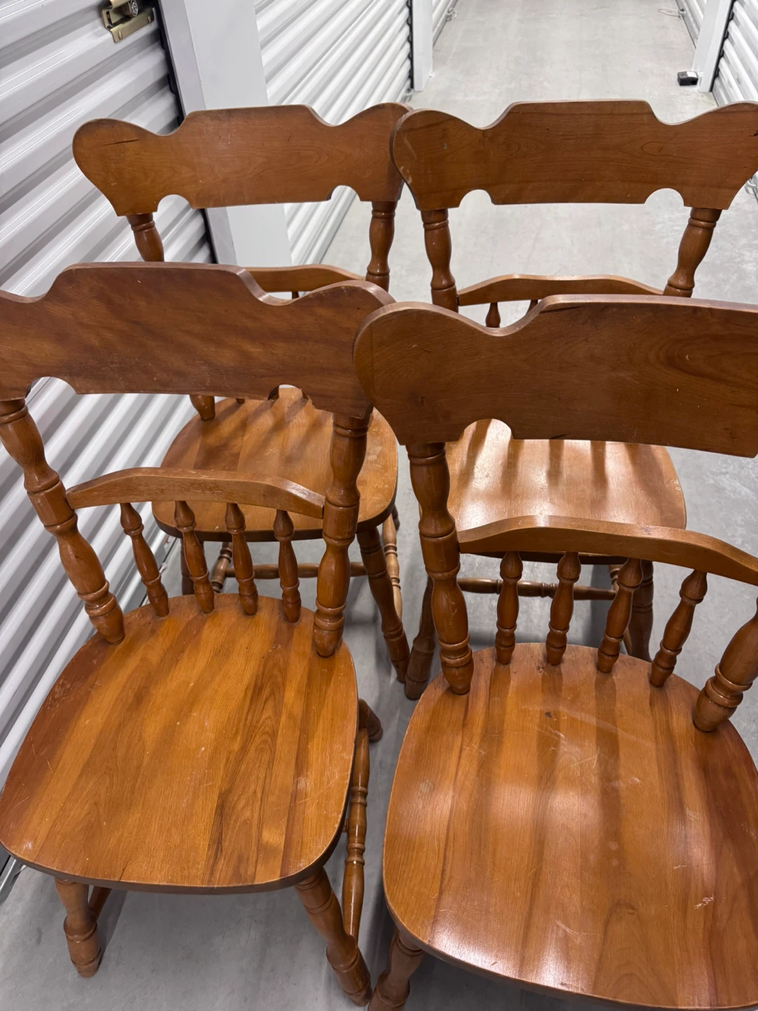 Set of 4 Wooden Dining Chairs