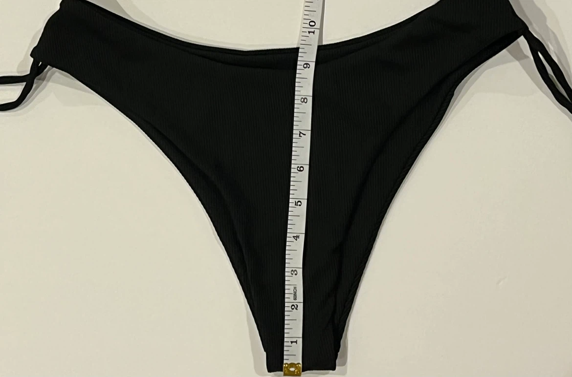 Black Ribbed Side-Tie Bikini Bottoms - photo 5