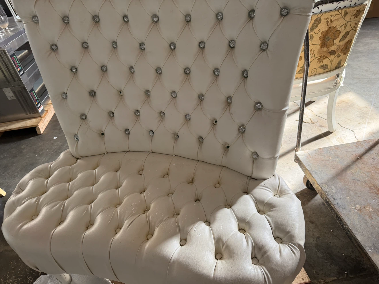White Tufted Accent Chair