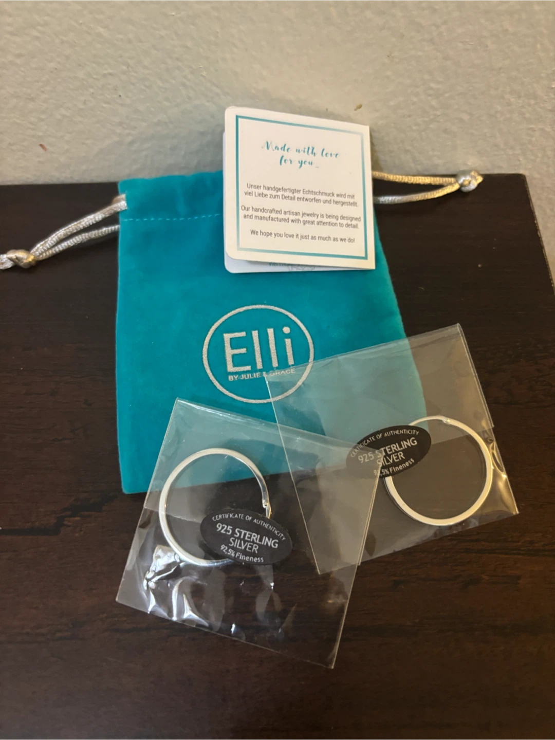 NEW-Elli by Julie & Grace 925 Sterling Silver Hoop Earrings