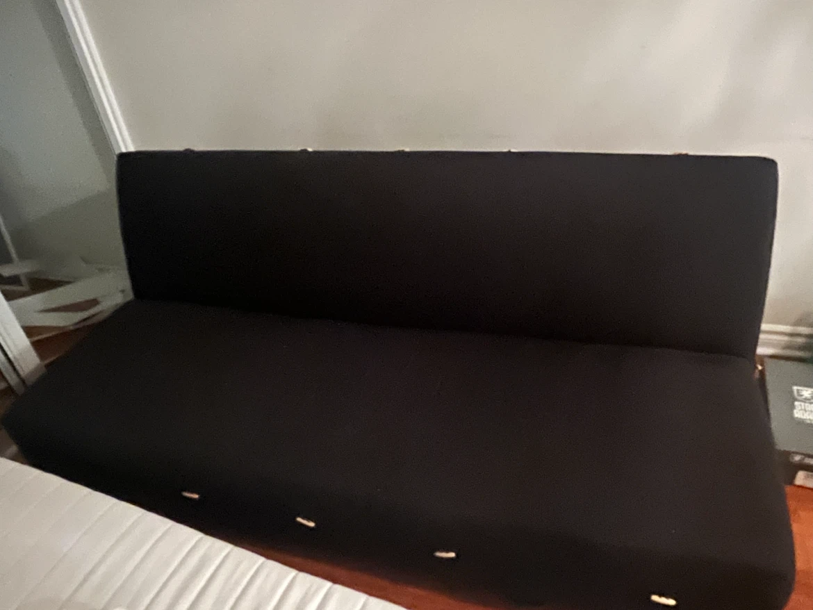 Black Futon Couch/Bed with cover