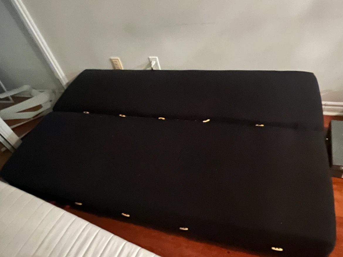 Black Futon Couch/Bed with cover - photo 3