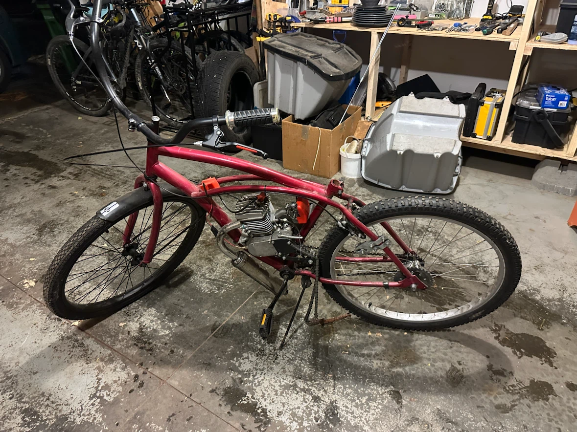 Gas-powered motorized bicycle