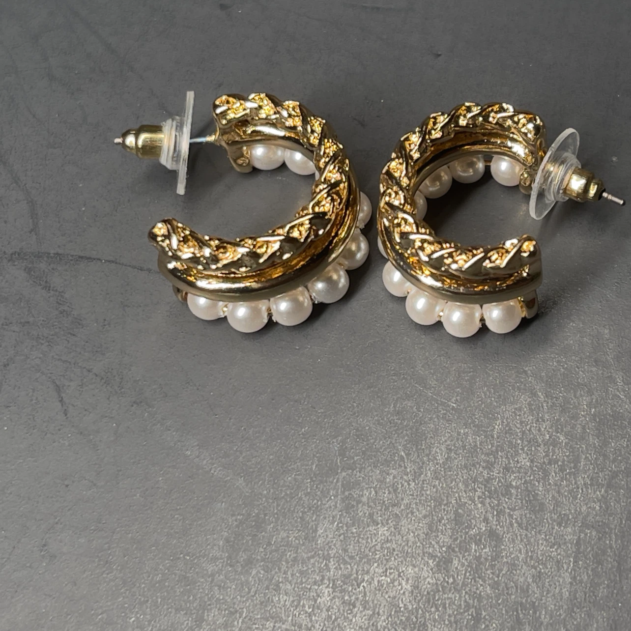 Pearl and Gold Hoop Earrings - photo 2