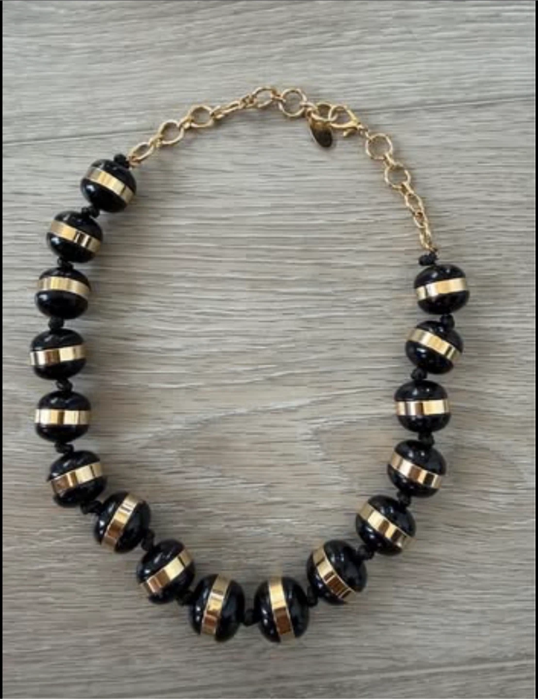 Black and Gold Bead Statement Necklace