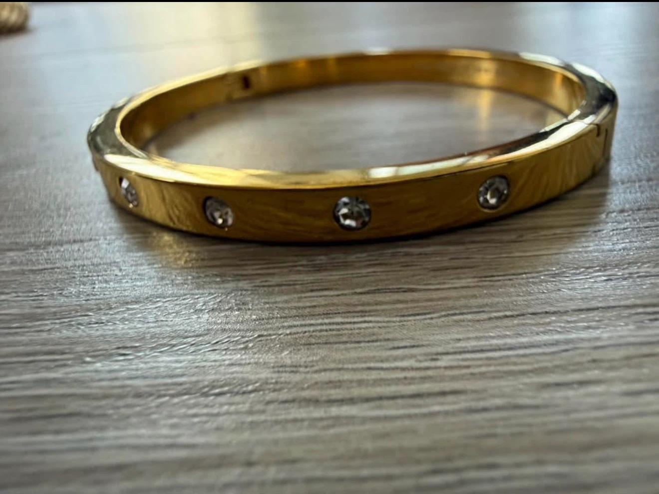 Kate Spade New York Gold-Tone Crystal Hinged Bangle
