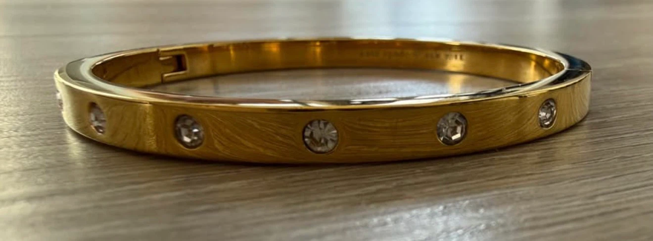 Kate Spade New York Gold-Tone Crystal Hinged Bangle - photo 3