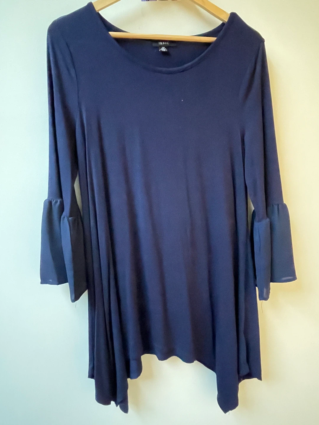 IMNYC Navy Blue Bell Sleeve Tunic