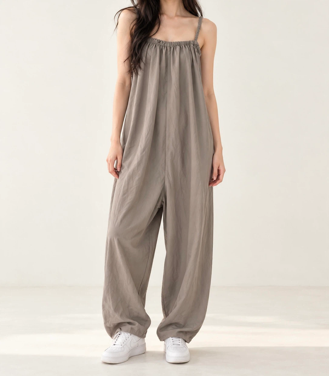 Taupe Loose-Fit Jumpsuit – $15