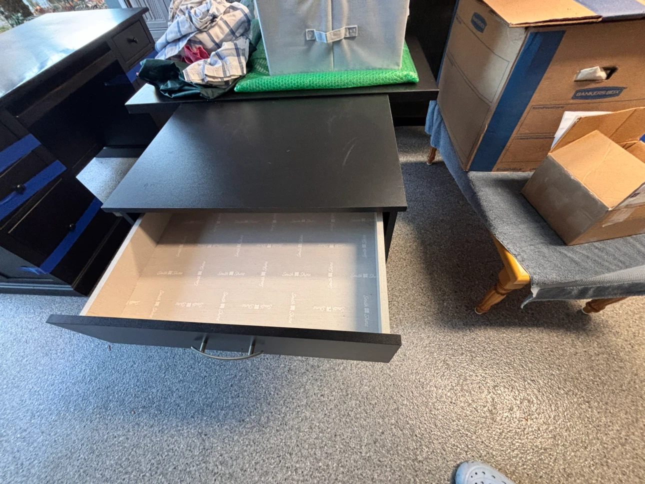 Black Storage Cart with Drawer - photo 2