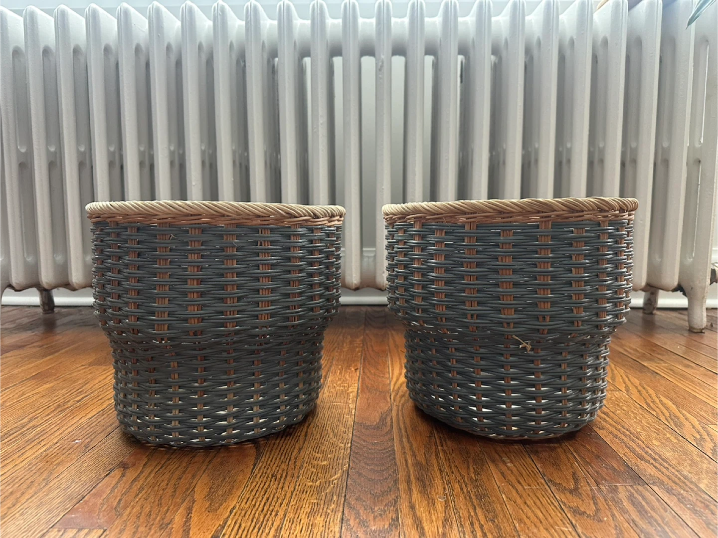 Two IKEA Woven Basket pots