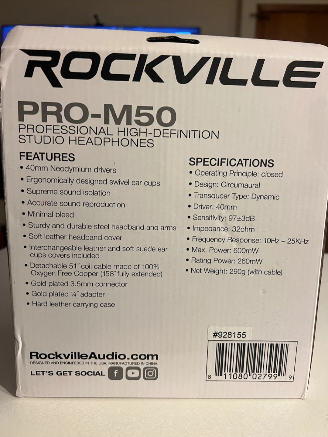 Rockville PRO-M50 Studio Headphones - photo 3