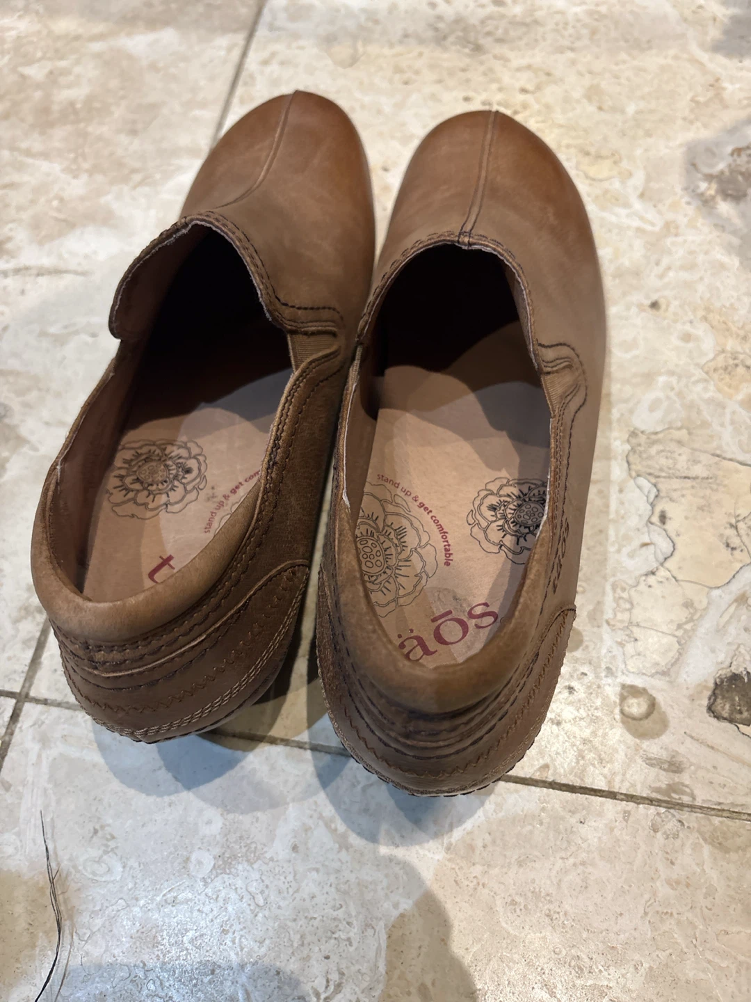 Taos Shuffle Brown Leather Slip-on Shoes - photo 2