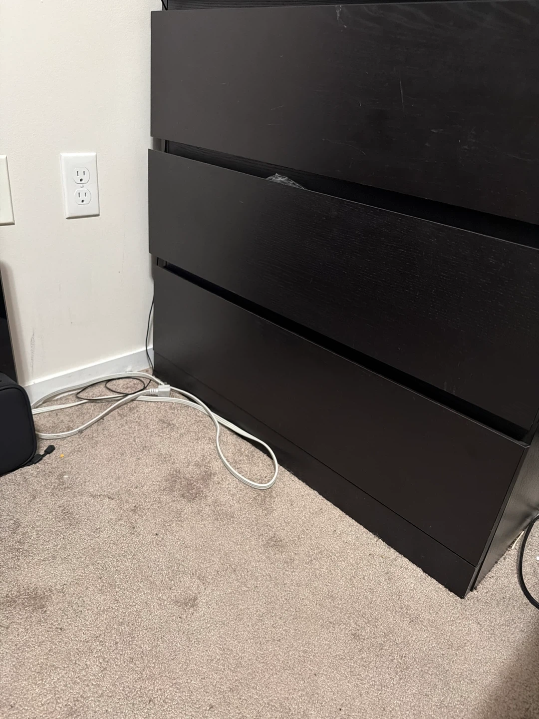 IKEA Malm 3-Drawer Chest Black