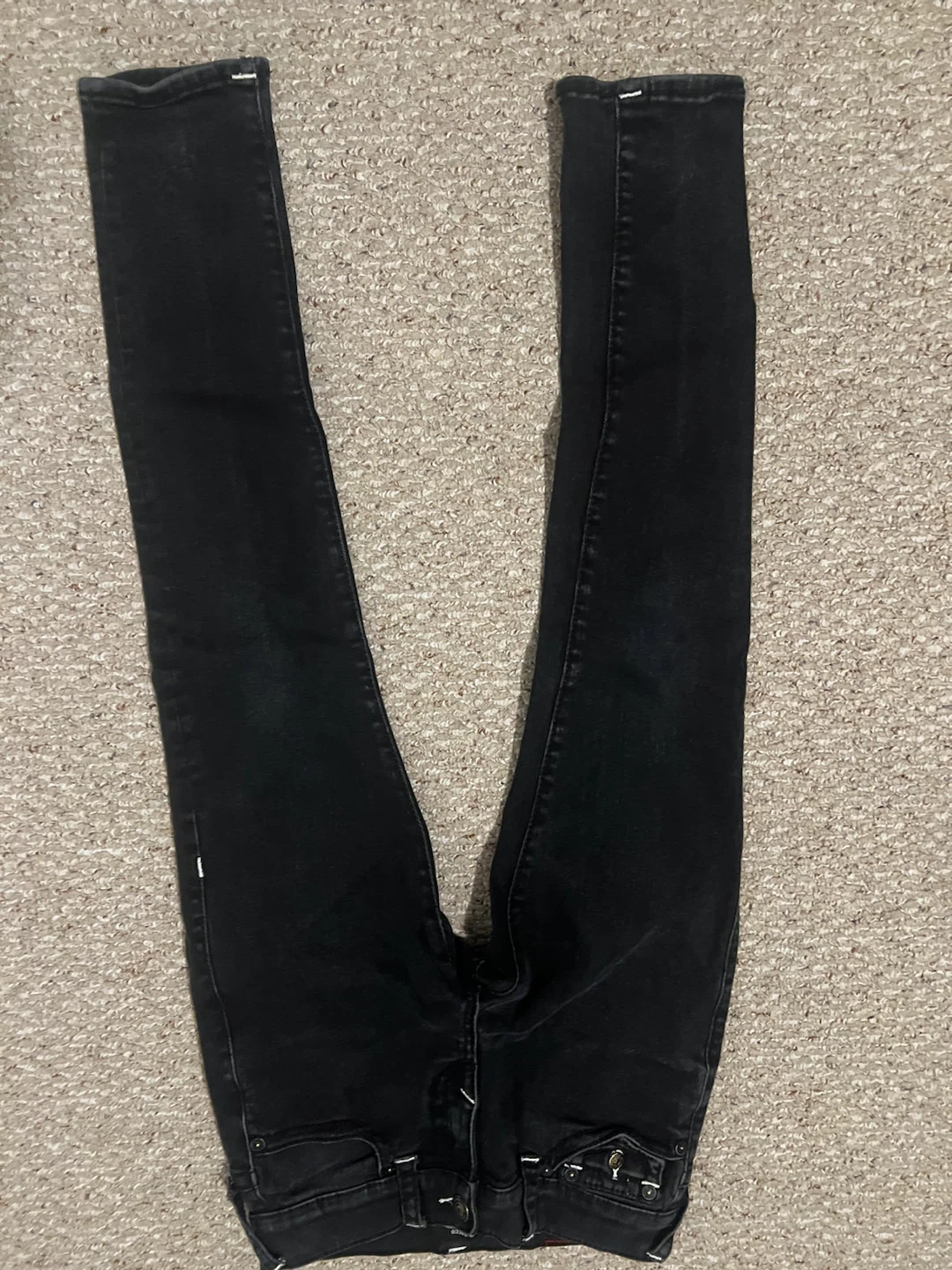 True Religion Rocco Relaxed Skinny Jeans, Black, Size 28