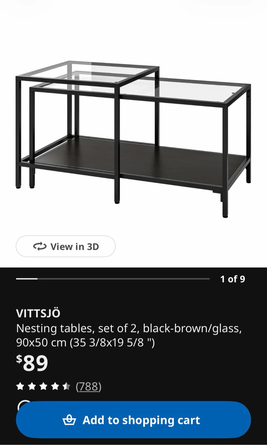 IKEA VITTSJÖ Nesting Tables, Set of 2