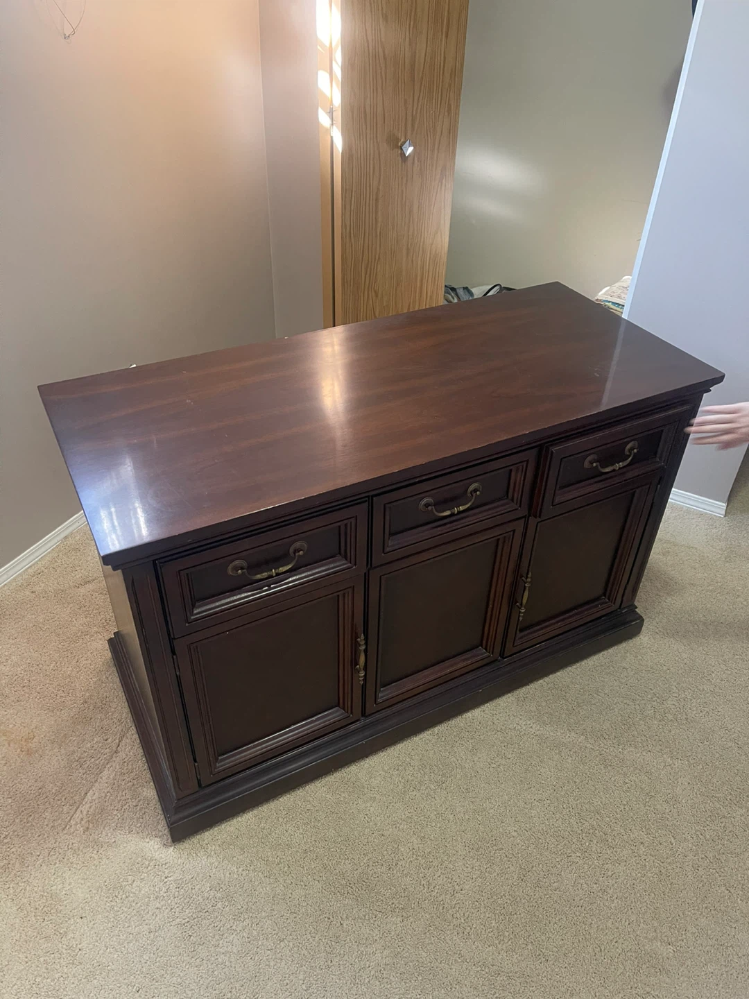 Dark Wood Buffet Credenza
