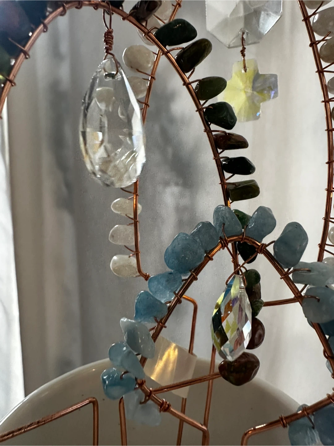Copper Crystal Mushrooms & Gemstones Plant Jewellery