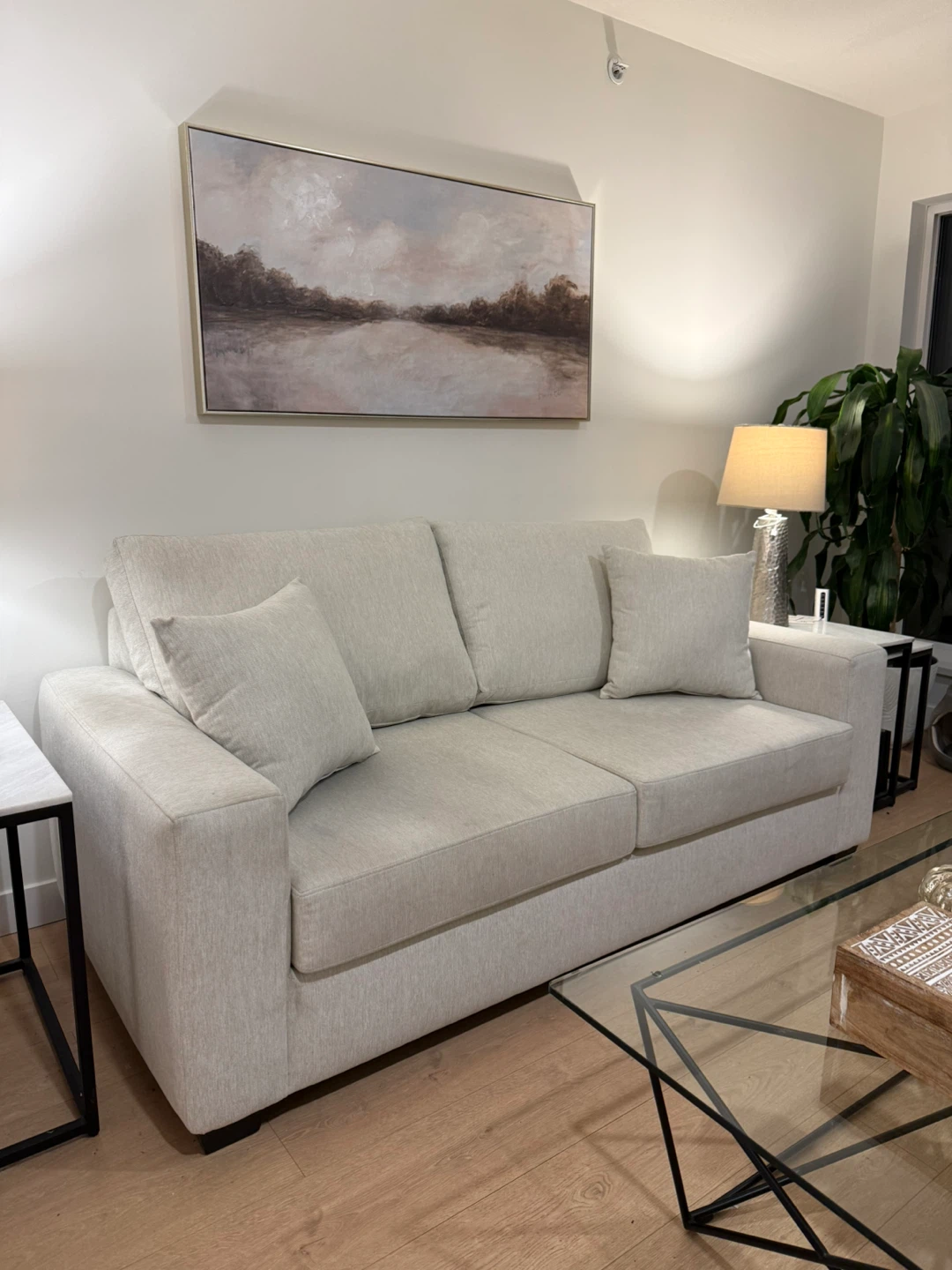 Beige Two-Seater loveseat