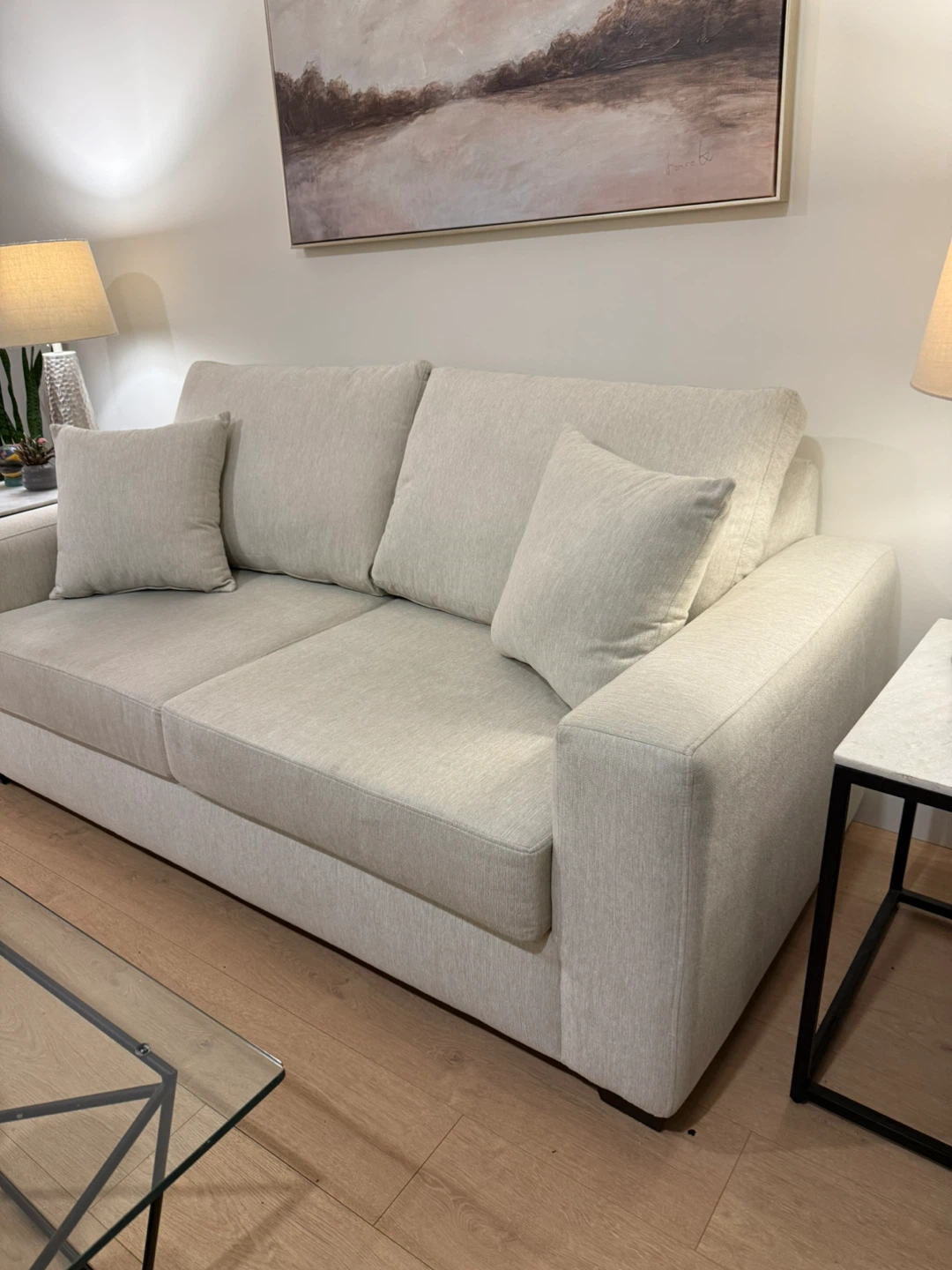 Beige Two-Seater loveseat - photo 2