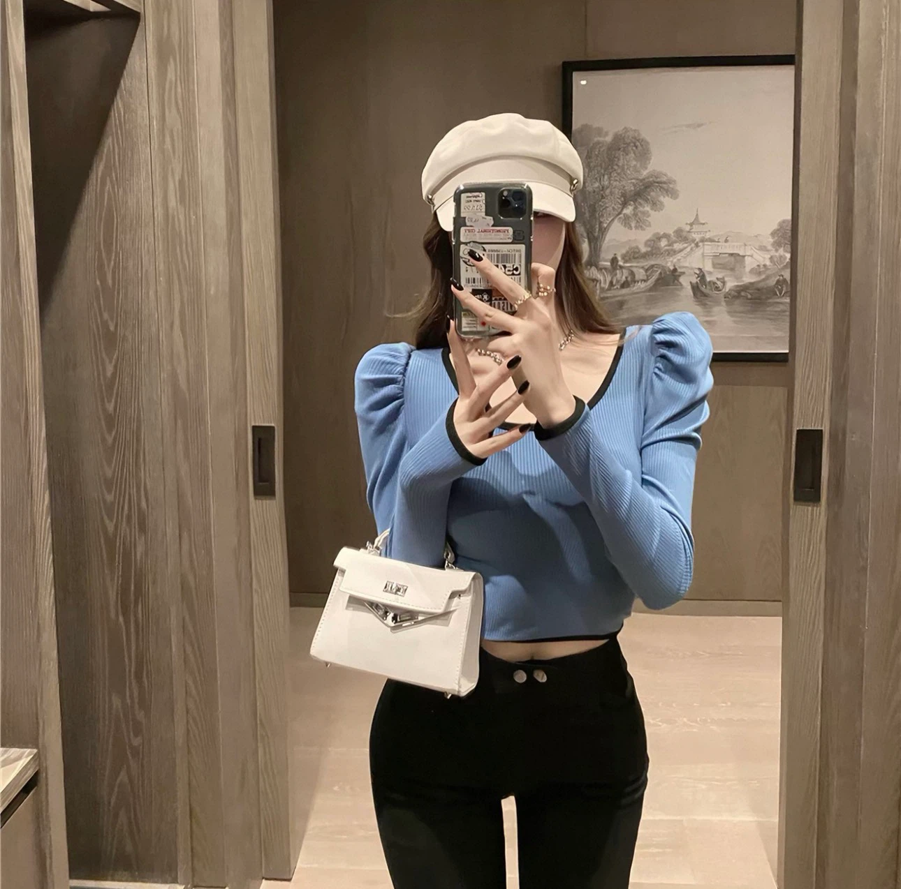 Designer’s Comme Ça Blue Long Sleeve Top