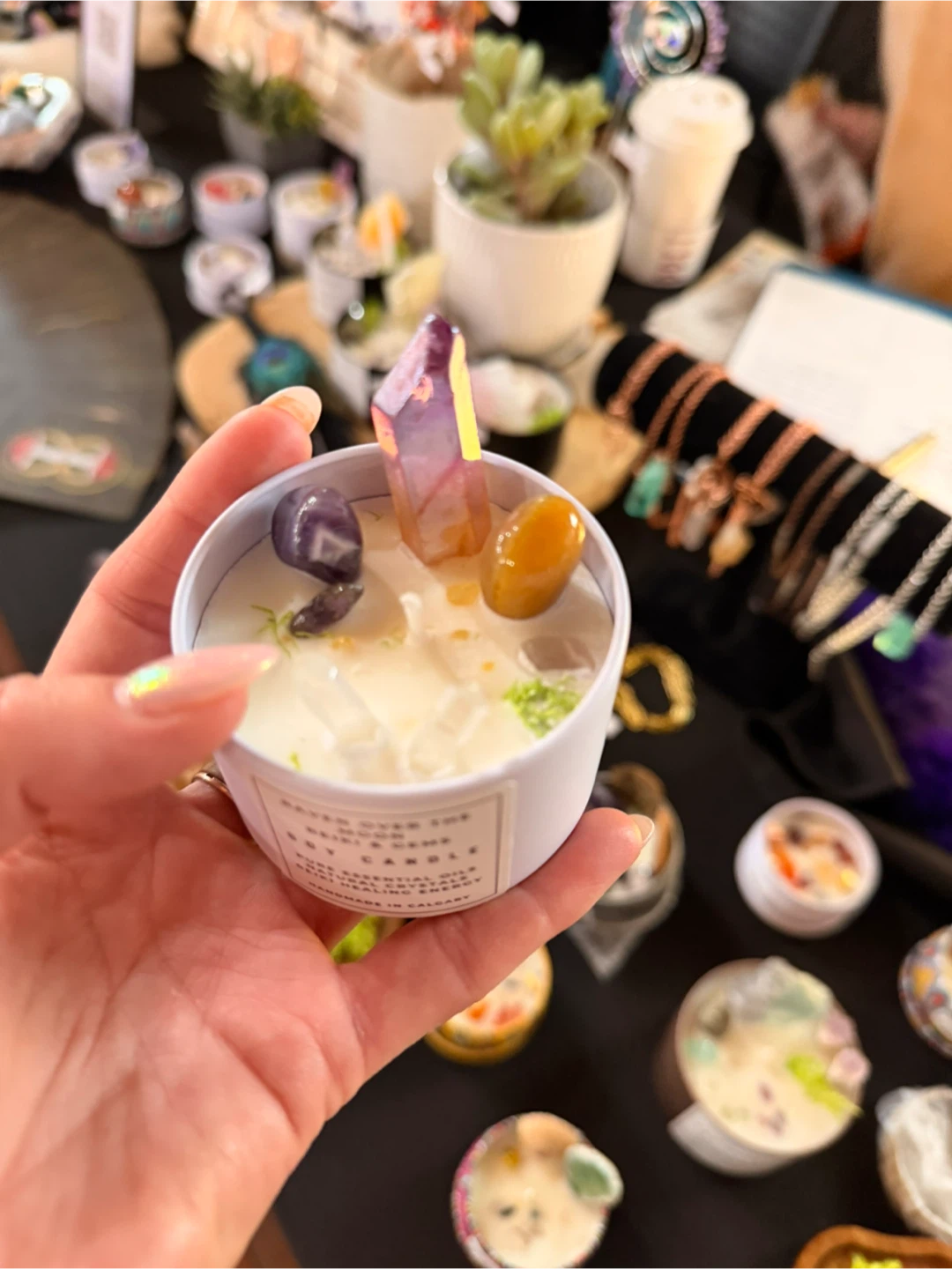 Raven Over The Moon Reiki & Gems Soy Candle - photo 2