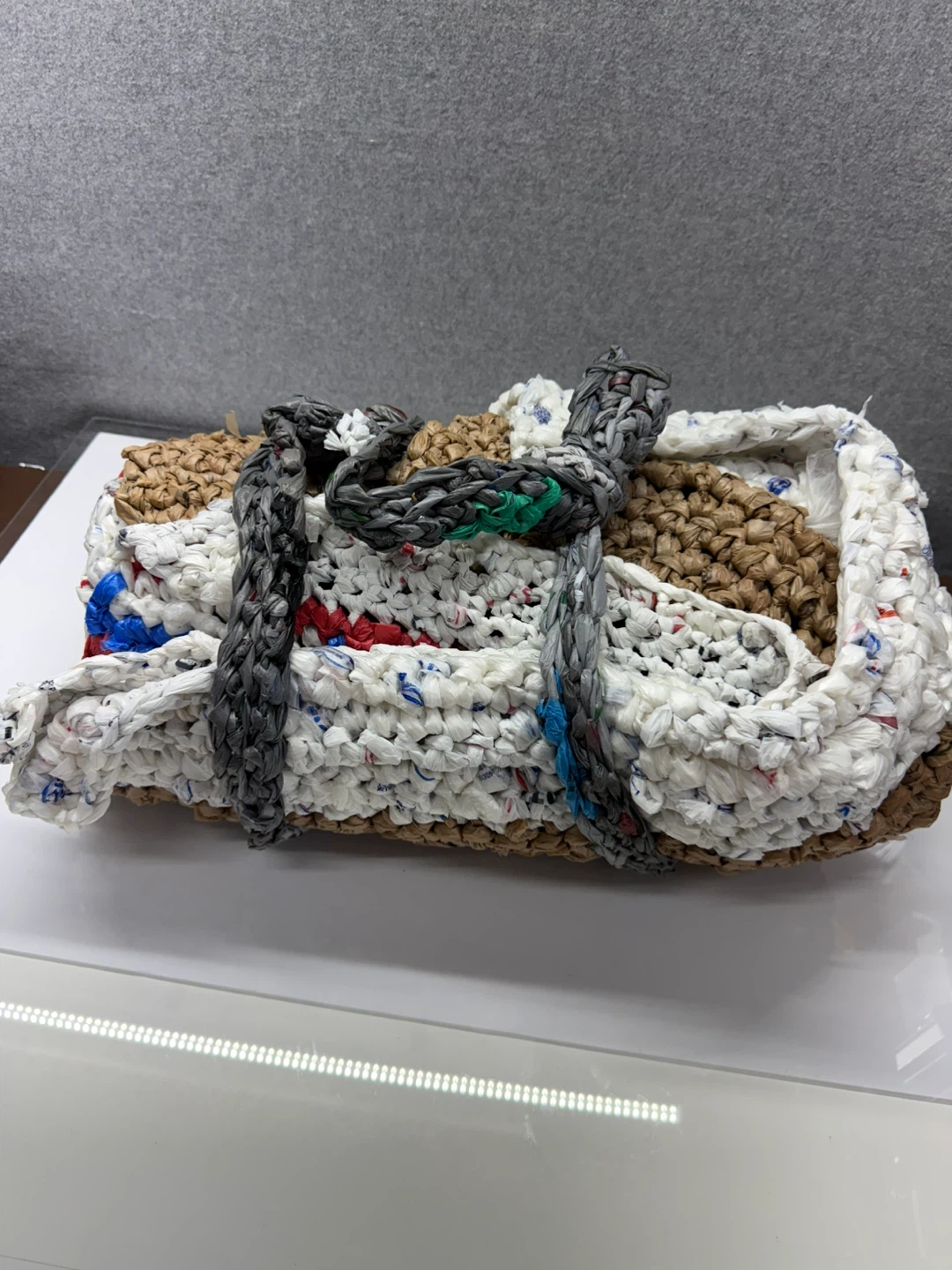 Handmade Recycled Plastic Bag Rug - photo 2