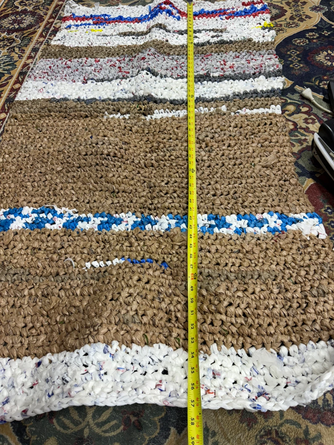 Handmade Recycled Plastic Bag Rug - photo 3