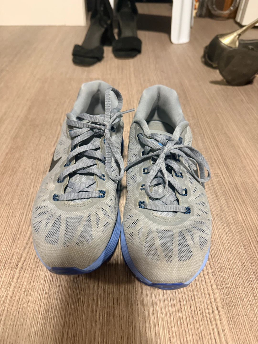 Nike LunarGlide Grey and Blue Running Shoes - photo 2