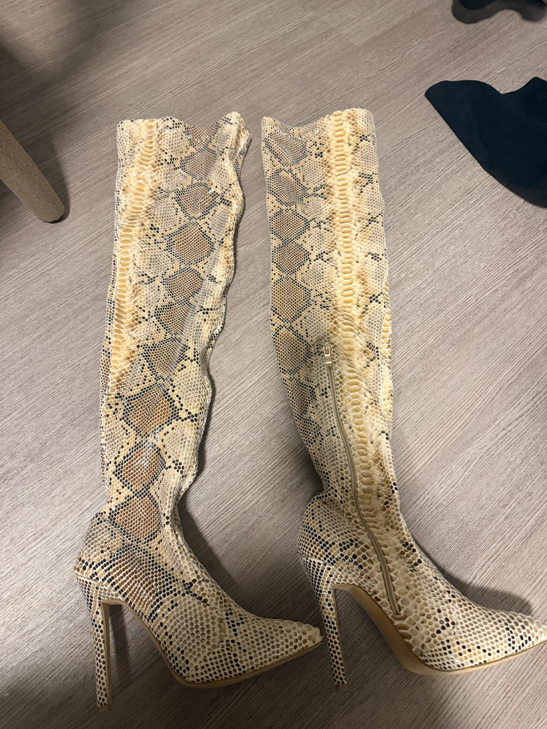 Snake Print Over-the-Knee Boots