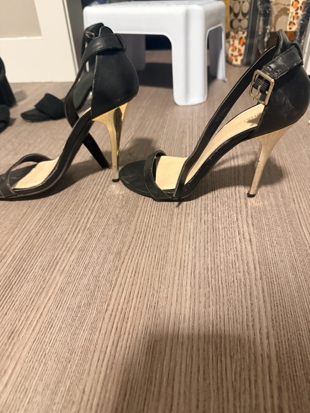 Le Chateau Black Heels with Gold Stiletto - photo 2