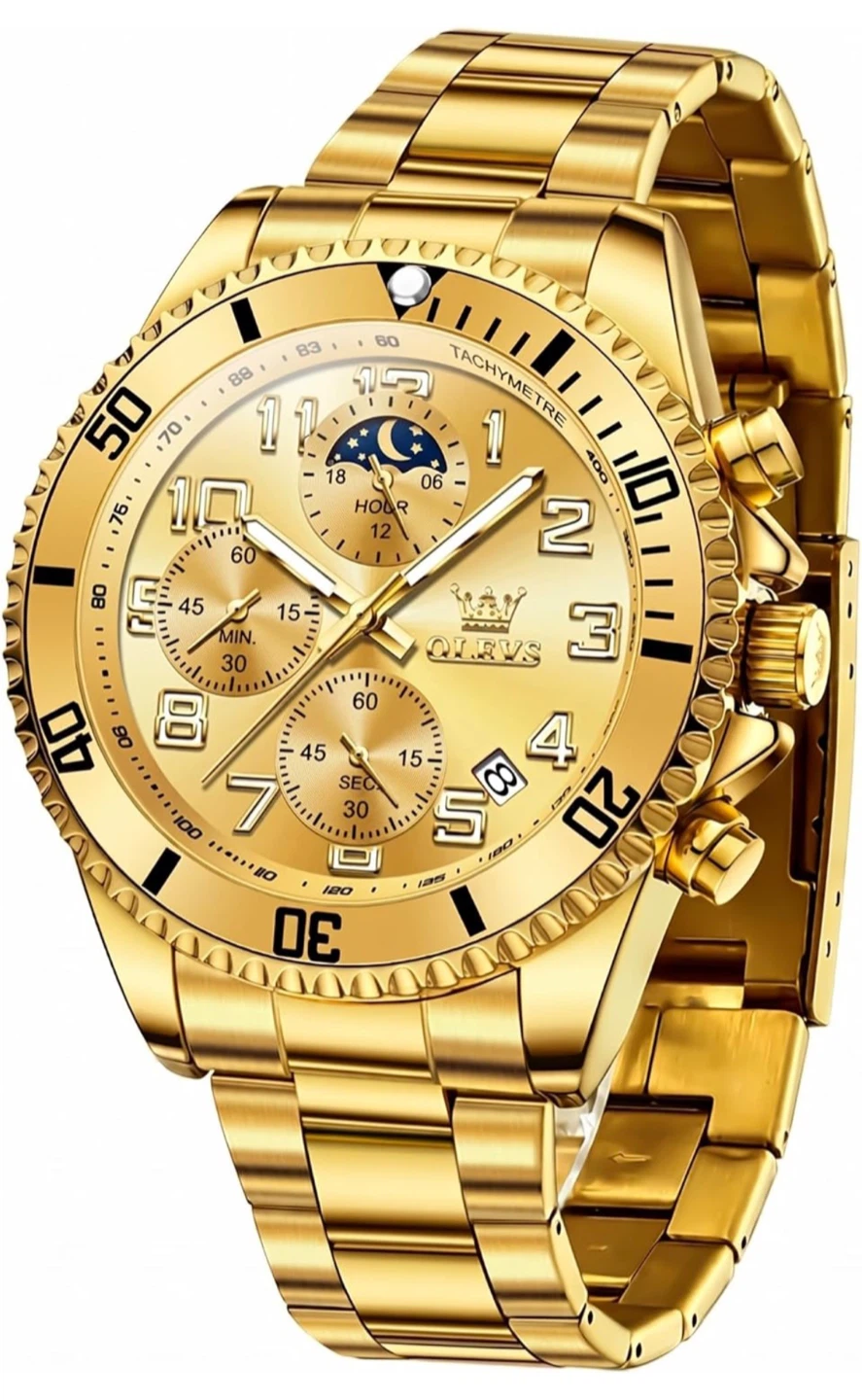 OLEVS Gold-Tone Chronograph Watch - photo 2
