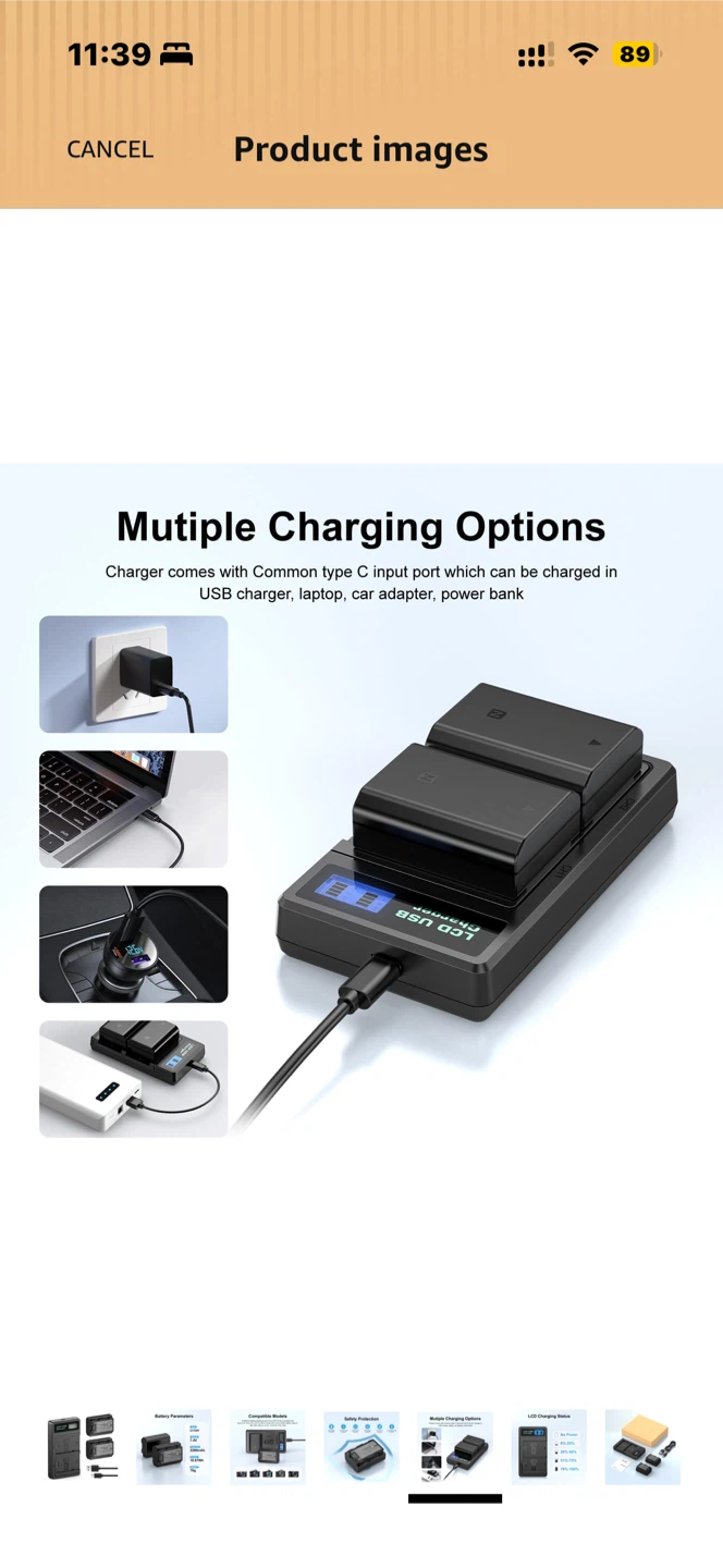 LCD Display Dual Slot Charger for Sony
