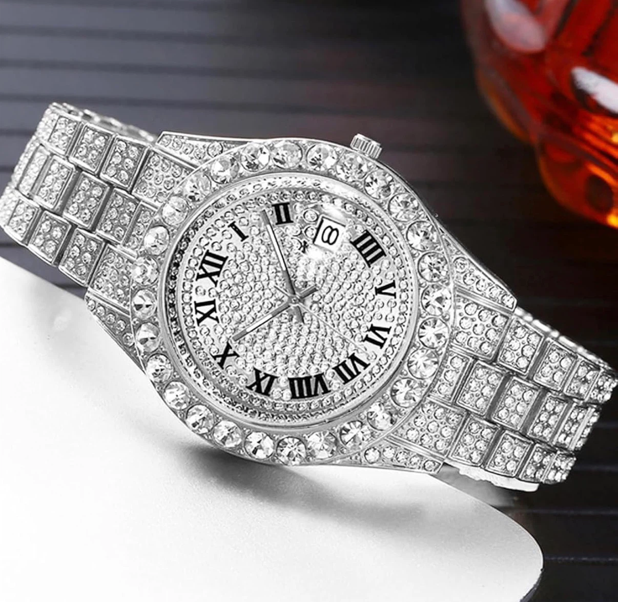 Iced Out Rhinestone Wristwatch