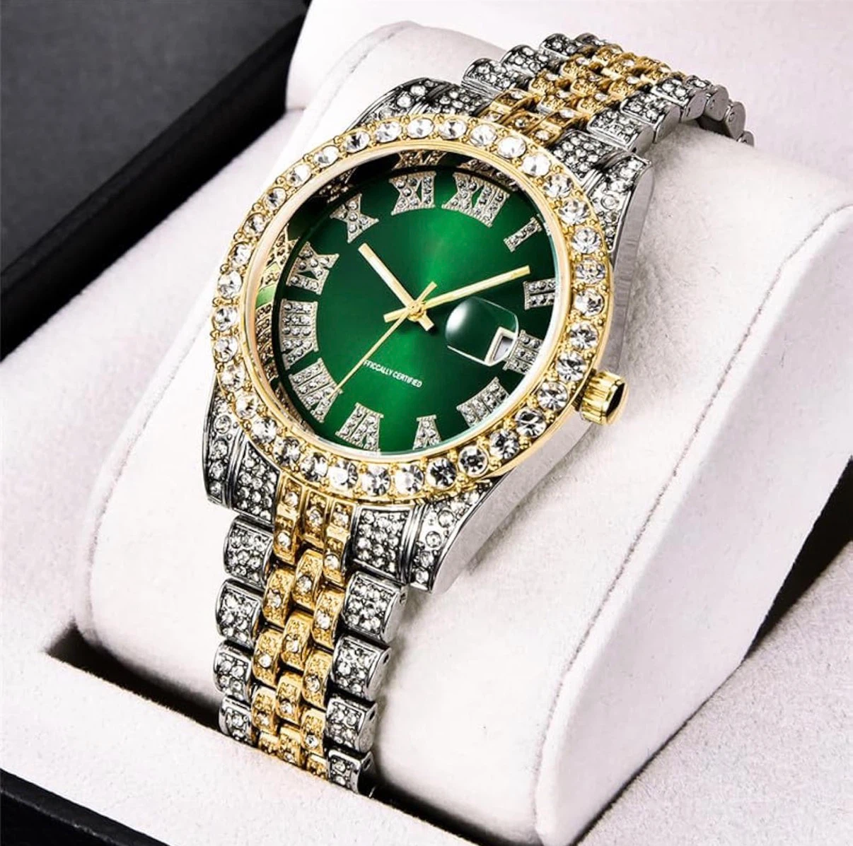 Iced Out Two-Tone Men's Watch