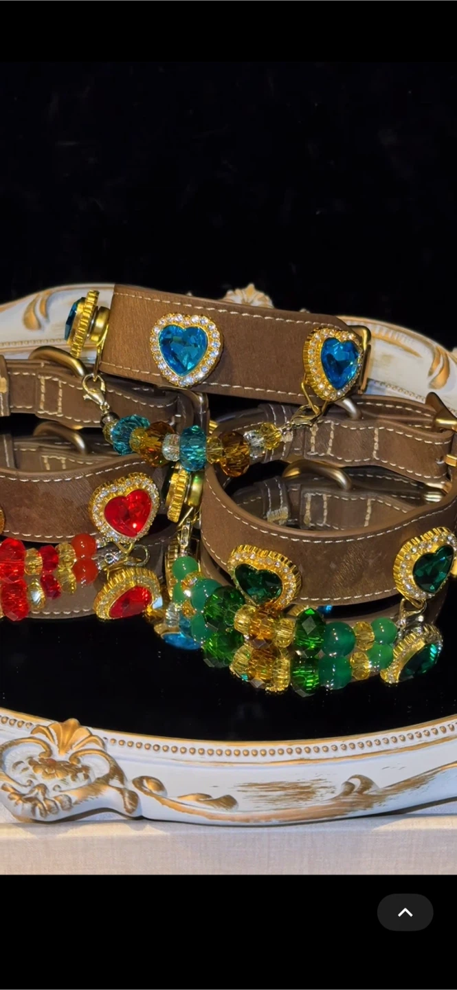 Christmas -heart charm Pet Collars