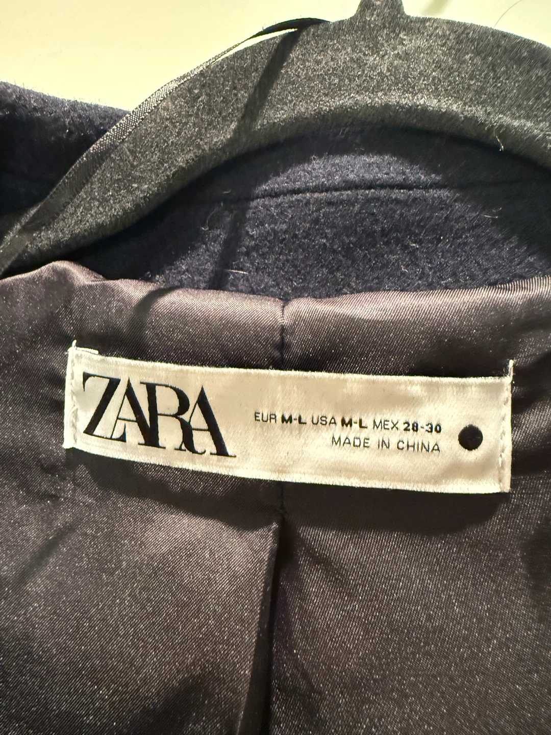 Zara Navy Wool Blend Coat - photo 3