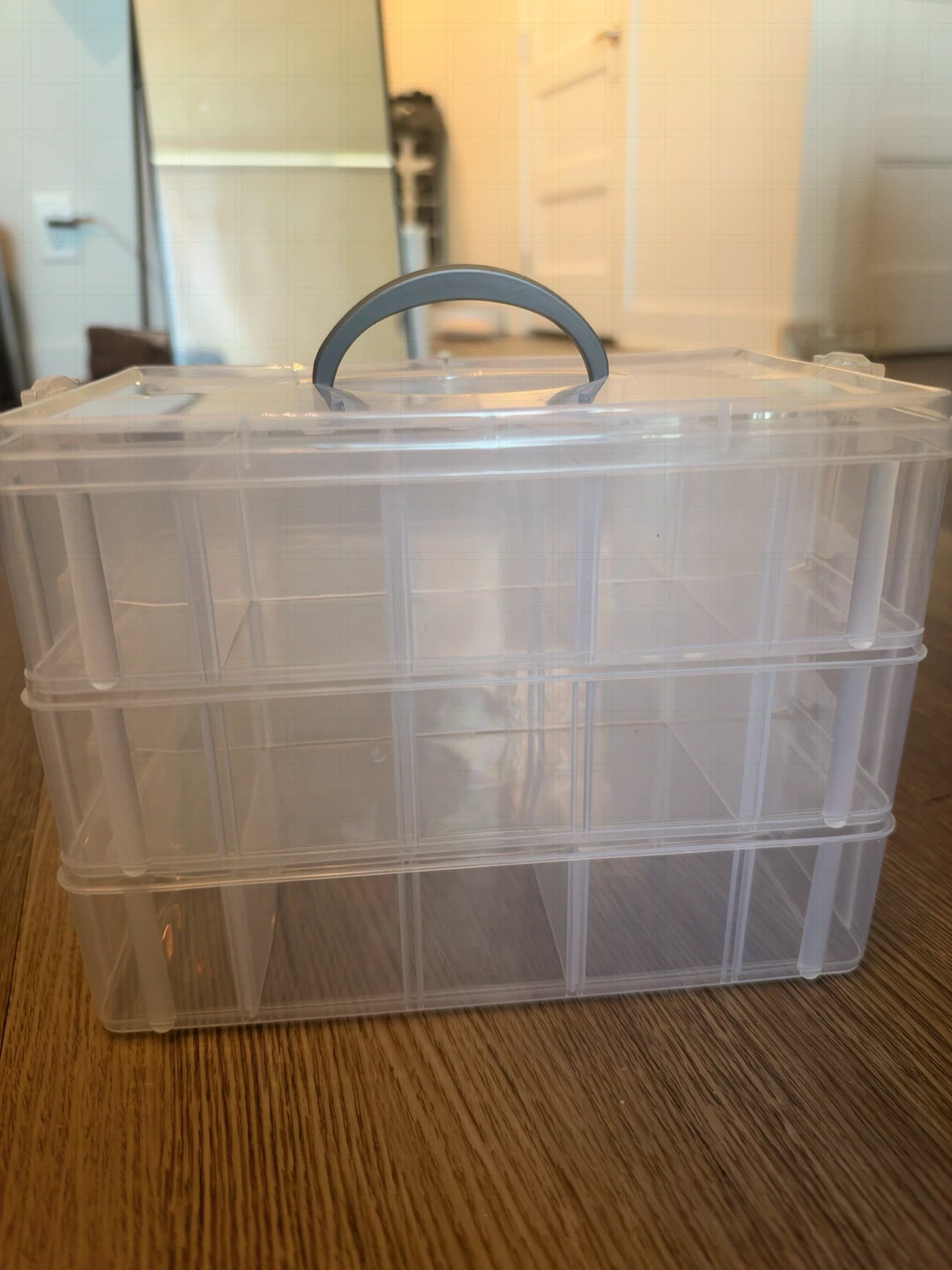 3-Tier Clear Plastic Storage Organizer – $15