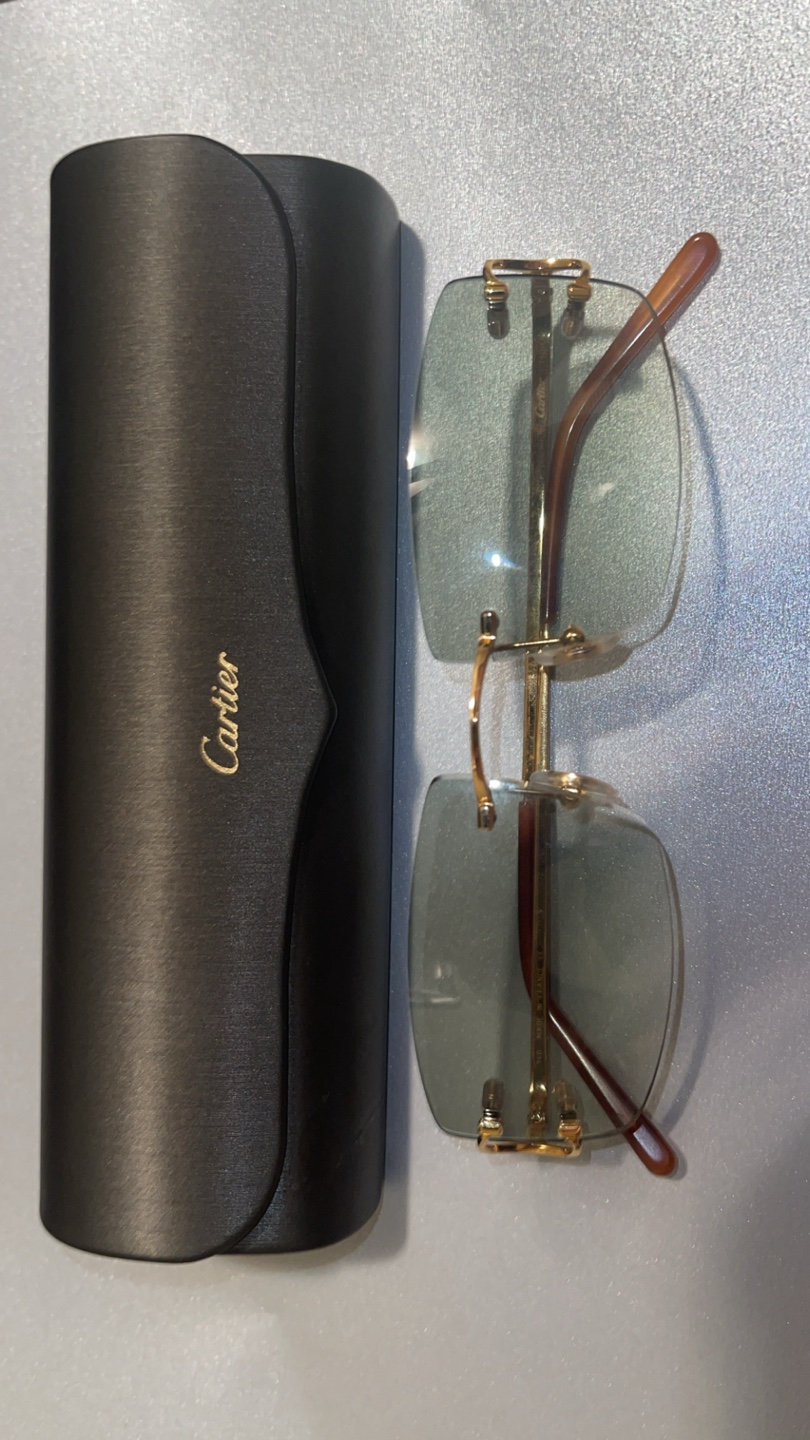 Cartier Classic C Décor Rimless Sunglasses - Gold / G Lens