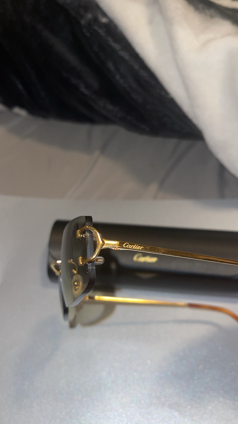 Cartier Classic C Décor Rimless Sunglasses - Gold / G Lens - photo 5