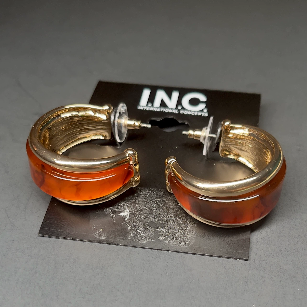 Gold Resin Hoop Earrings