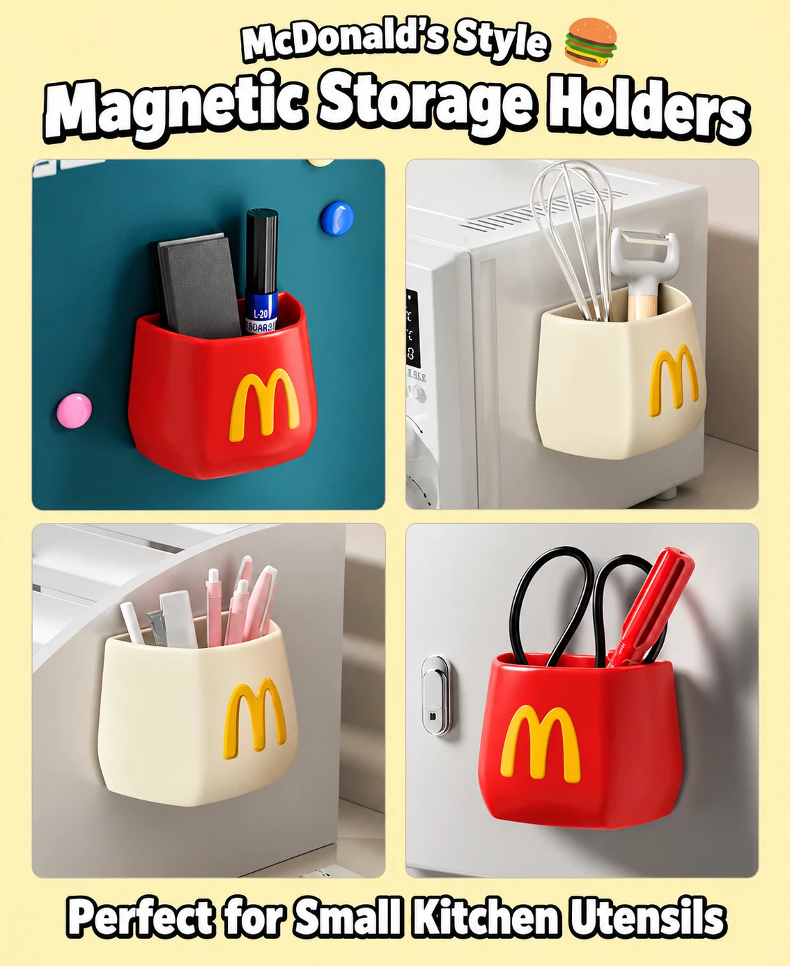 2 McDonald’s-Style Magnetic Storage Holder 🍟