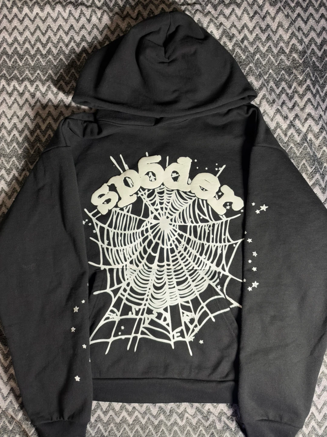 Sp5der Black Hoodie Size Medium