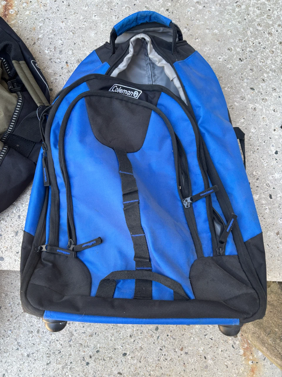 Coleman Blue Rolling Backpack