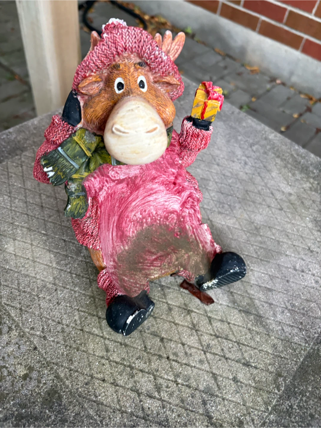 Moose Christmas Figurine