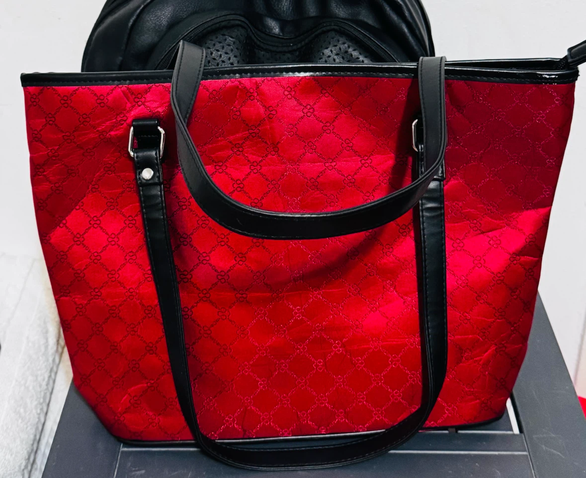 Red patterned tote bag - photo 2