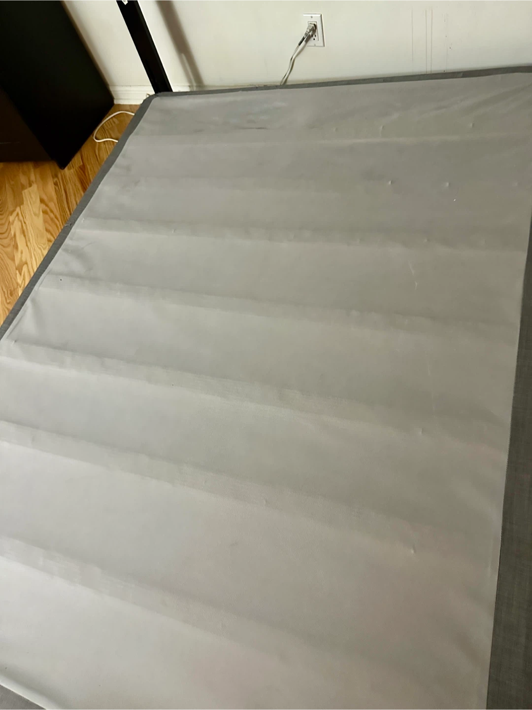 Tufted Beige Fabric Headboard and Box Spring - photo 3
