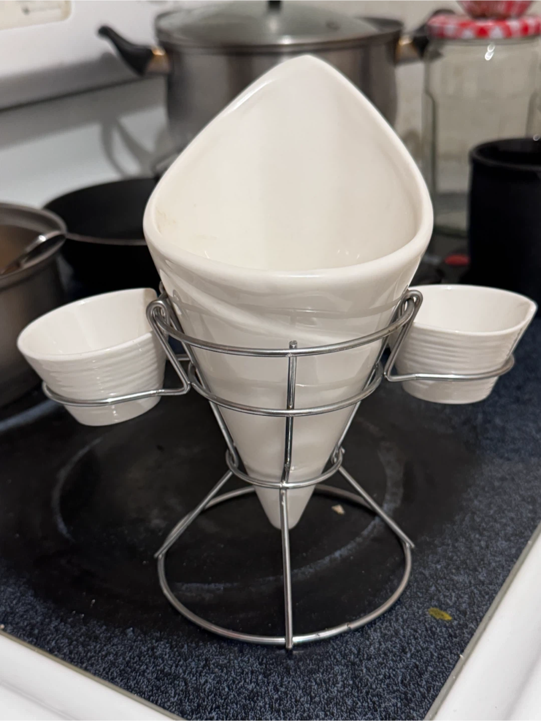 Ceramic Fry Cone and Dip Holder