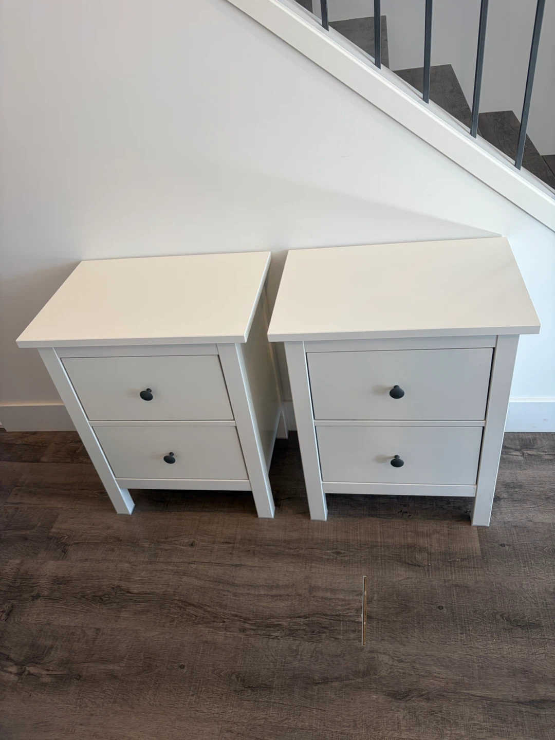 pair of IKEA HEMNES nightstands in white